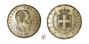 Regno d'Italia, Vittorio Emanuele II : 5 Lire 1872 Milano Ag qFDC-FDC