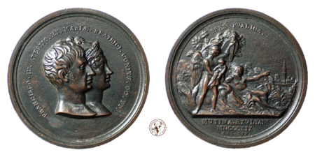 Modena, Francesco IV d'Este (1779-1846) : Medaglia 1819 Bronzo qFDC MOLTO RARA