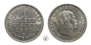Germania-Prussia, Guglielmo I (1861-1888) : 1 Groschen 1869 C Argento qFDC
