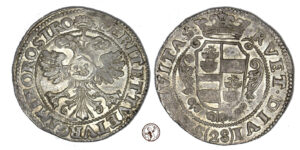 Modena, Francesco I d'Este (1629-1658,) Da 28 Bolognini per il Levante in Argento S.d., SPL-FDC, RARO