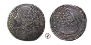 Modena, Francesco I° d'Este (1629-1658), Ducatone in argento s.d., con sigle G.F.M., q.BB, MOLTO RARO