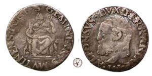 MODENA, ALFONSO I° D'ESTE (1505-1534), GIULIO IN ARGENTO S.D., MB-BB, MOLTO RARO