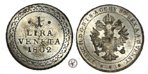 Venezia, Francesco II d'Asburgo Lorena (1797-1805), 1 Lira Veneta 1802, q.FDC, NON COMUNE